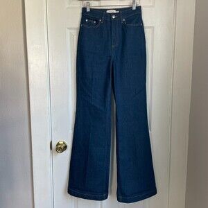 & Other Stories high rise wide leg flare blue jeans size 25
